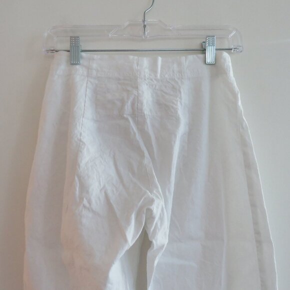 RUNDHOLZ BLACK LABEL White Linen Blend Cropped Pants Lagenlook - Size XS - Picture 9 of 14